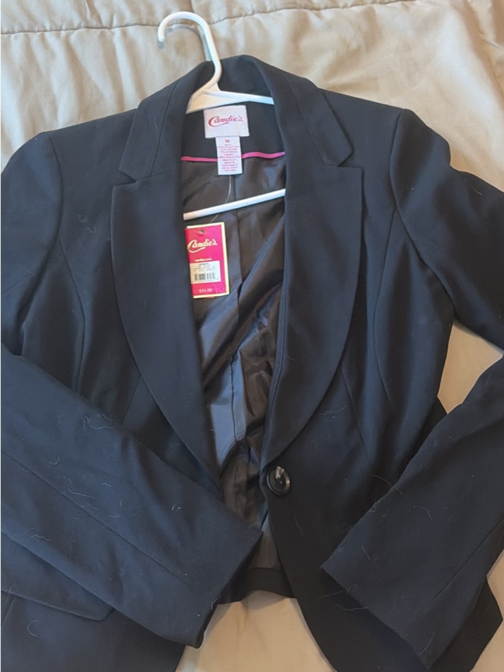 Candie's Black Women's Single-Button Tailored Blazer
